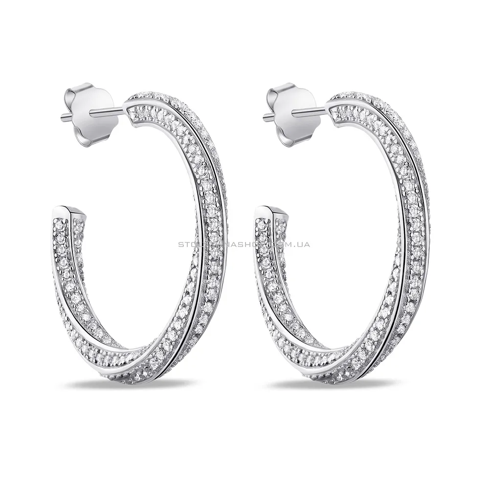 Срібні сережки з фіанітами (арт. 7518/6409) - цена