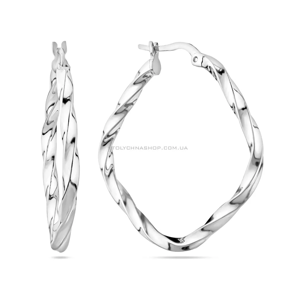 Срібні сережки-кільця без каміння  (арт. 7502/4502/30) - цена