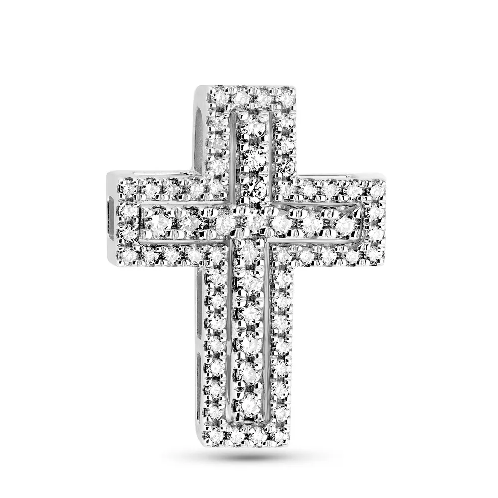 Хрестик трансформер з білого золота з діамантами (арт. 3109472202) - цена
