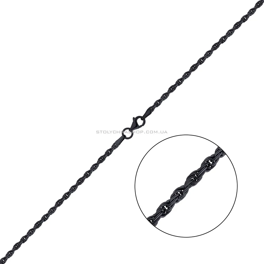 Срібний ланцюжок плетіння Джгут з чорним родіюванням (арт. 0301504ч) - цена