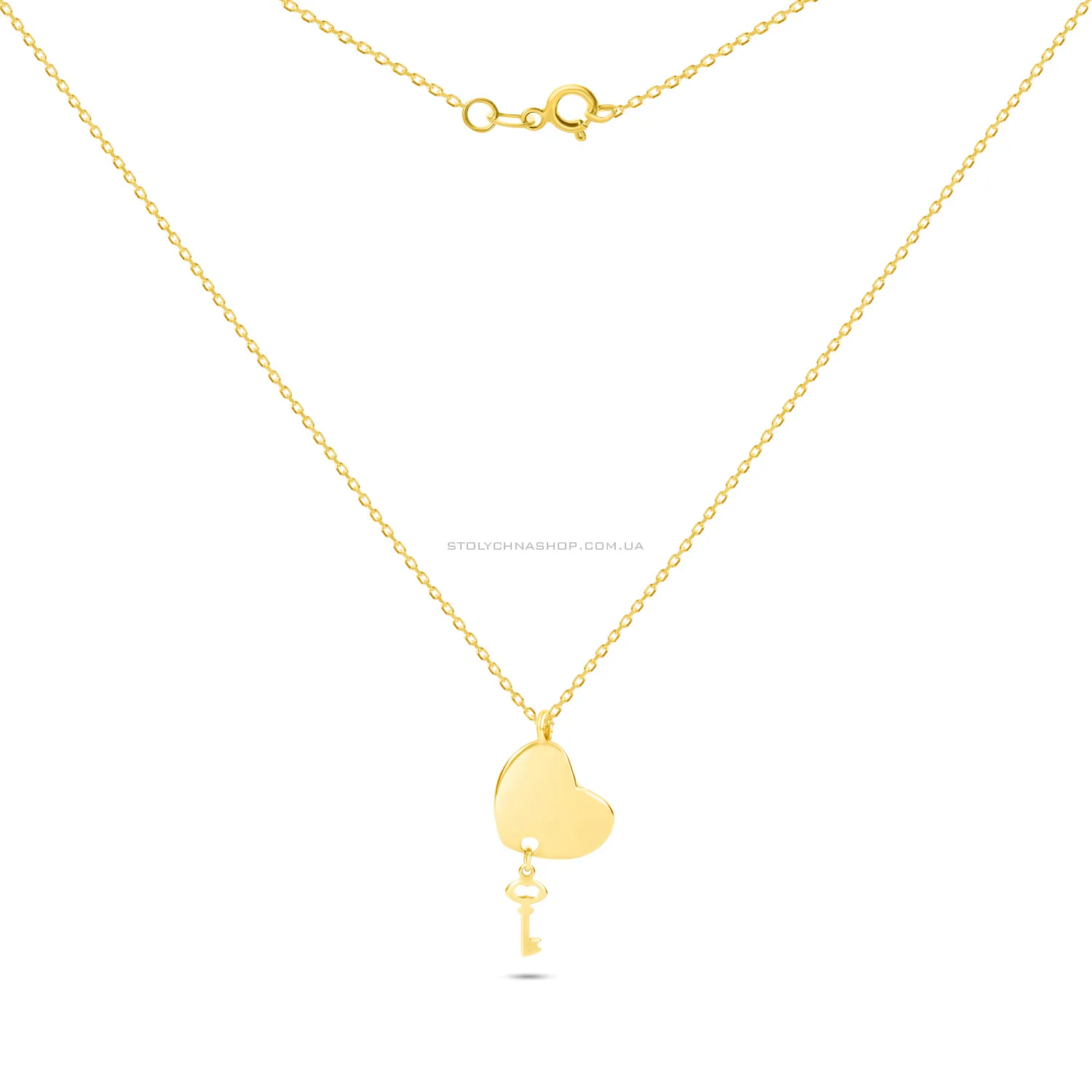 Кольє «Ключ від серця» з жовтого золота (арт. 351133ж) - 2 - цена