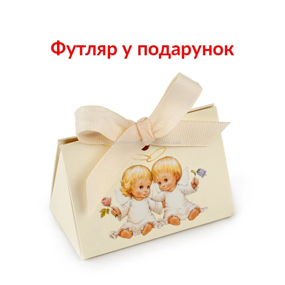 Сережки для дітей з золота з бузковими фіанітами  (арт. 110486ср) - 3 - цена