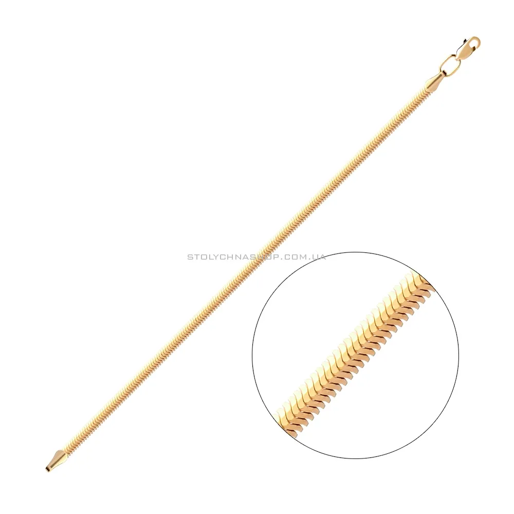 Золотий ланцюговий браслет на руку плетіння Снейк (арт. 314202ж) - цена