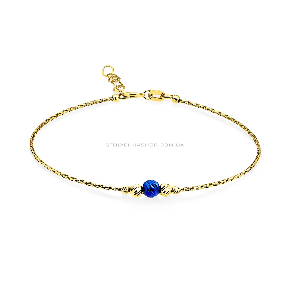 Золотой браслет Orbit с синей бусинкой (арт. 324942жс) - цена