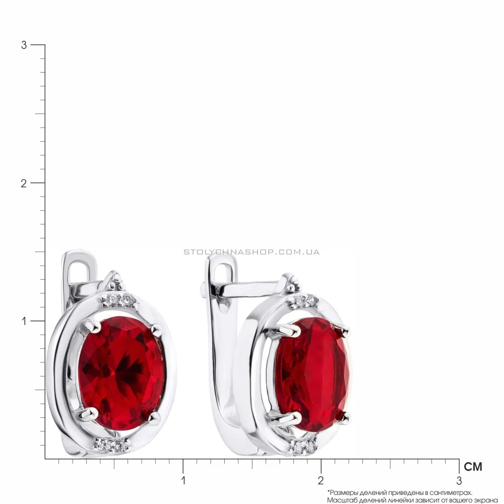 Срібні сережки з фіанітами (арт. 7502/3681цк) - 2 - цена