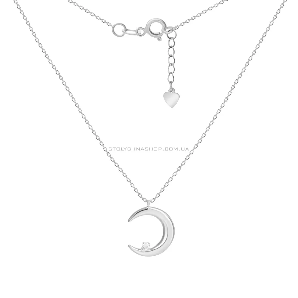 Срібне кольє «Місяць» з фіанітом (арт. 7507/1013) - 2 - цена