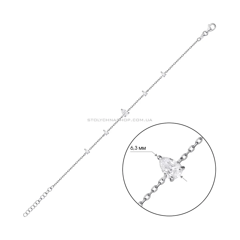 Срібний браслет з фіанітами  (арт. 7509/3883) - 2 - цена
