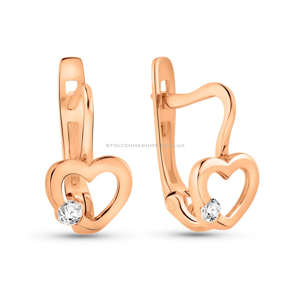 Сережки золоті Серце з фіанітами (арт. 2105346101) - цена