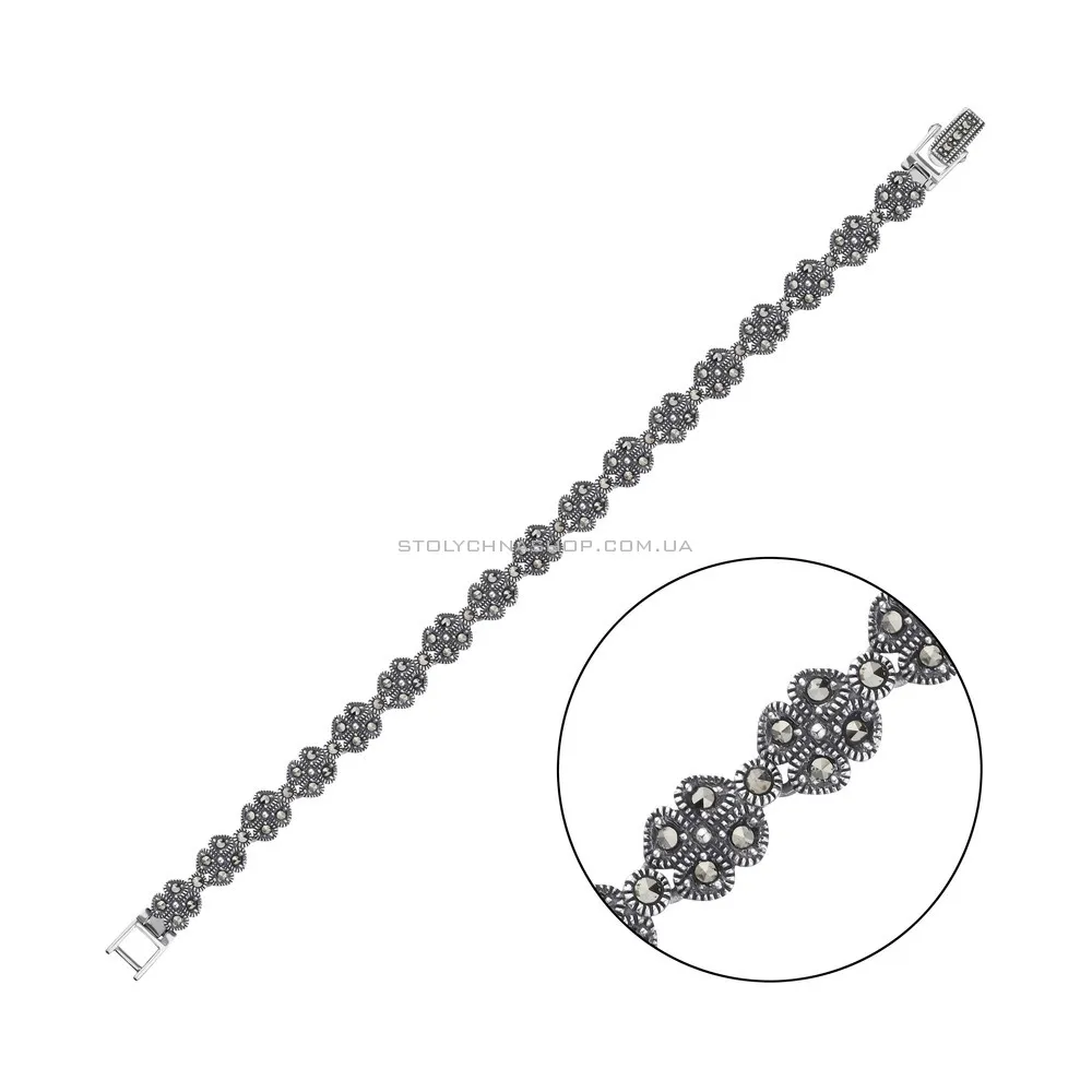 Срібний браслет з марказитами (арт. 7409/2455мрк) - цена
