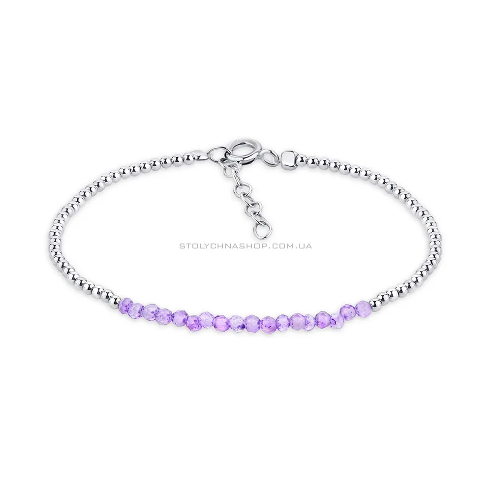 Срібний браслет з фіолетовими альпінітами (арт. 7509/4220аф) - цена