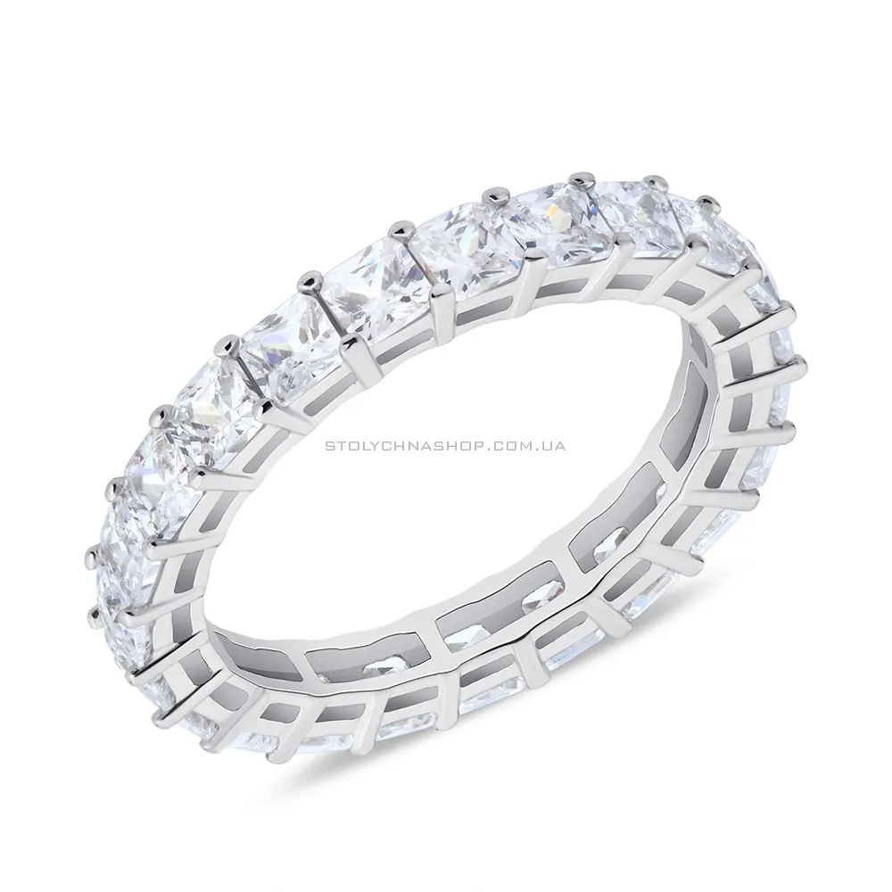Серебряное кольцо-дорожкаTrendy Style с квадратными фианитами  (арт. 7501/5841) - цена
