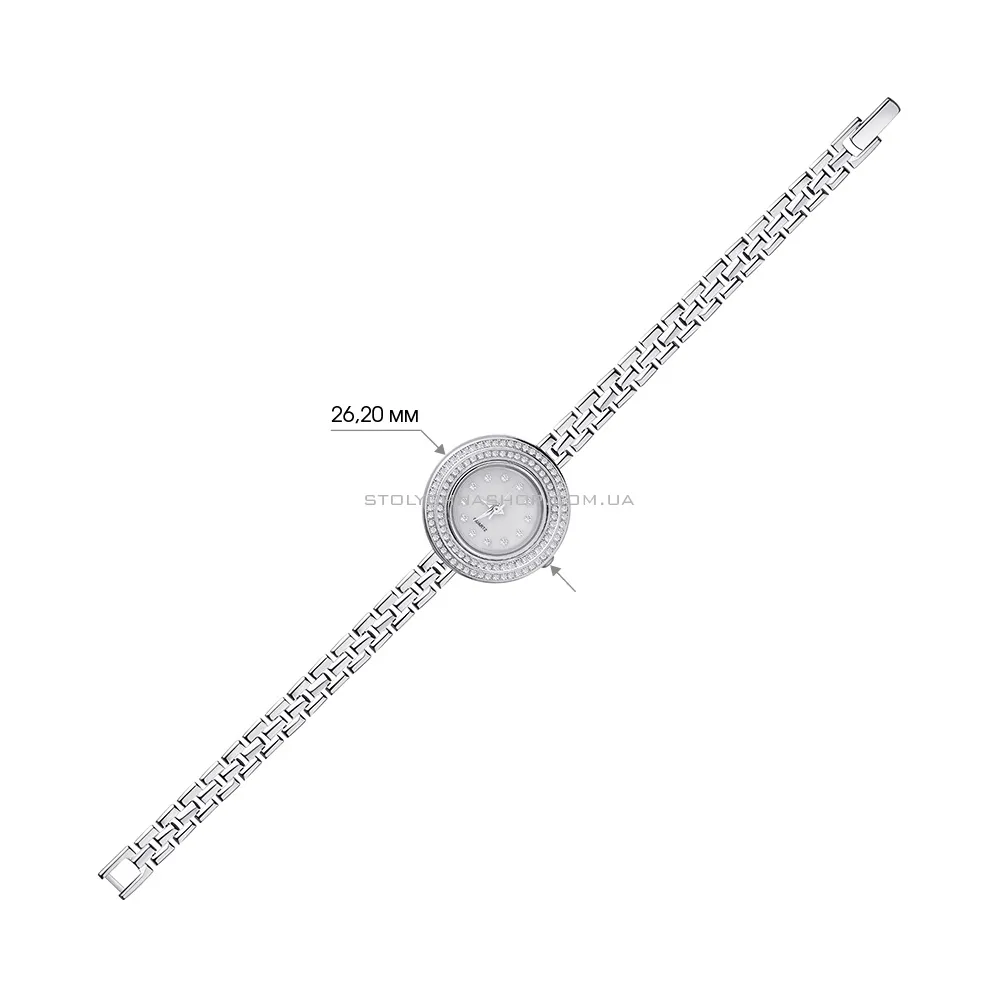 Срібний годинник з фіанітами  (арт. 7526/280) - 2 - цена