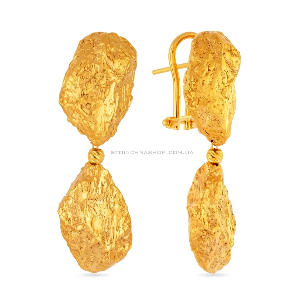 Золоті сережки-підвіски Meteora (арт. 107414ж) - 2 - цена