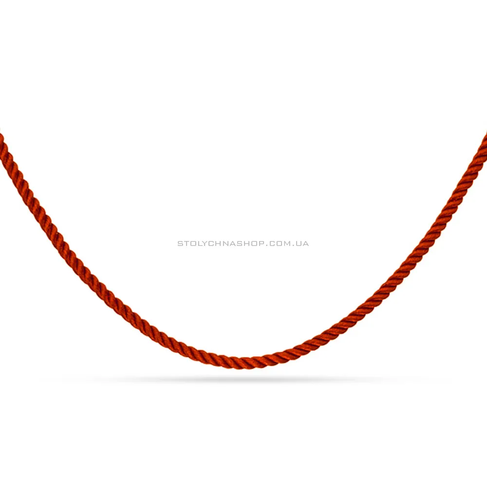 Шовковий червоний шнурок зі срібною застібкою (арт. 7307/ш03к) - цена