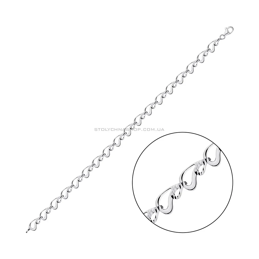 Срібний браслет з насічками  (арт. 7509/3638) - цена