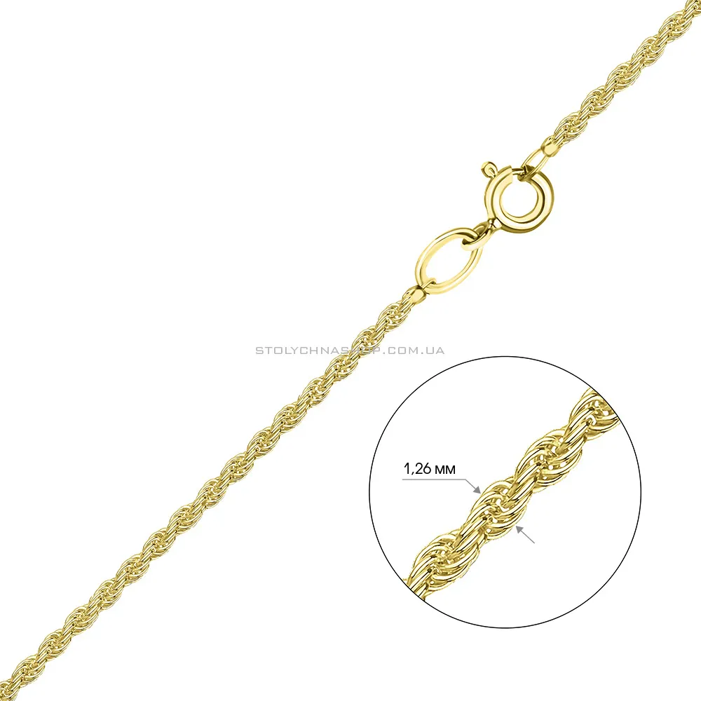 Золотий ланцюжок в плетінні Мотузка (арт. 301504ж) - 2 - цена