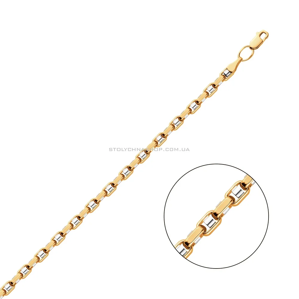 Золотий ланцюговий браслет на руку Якірного плетіння (арт. 322784жб) - цена