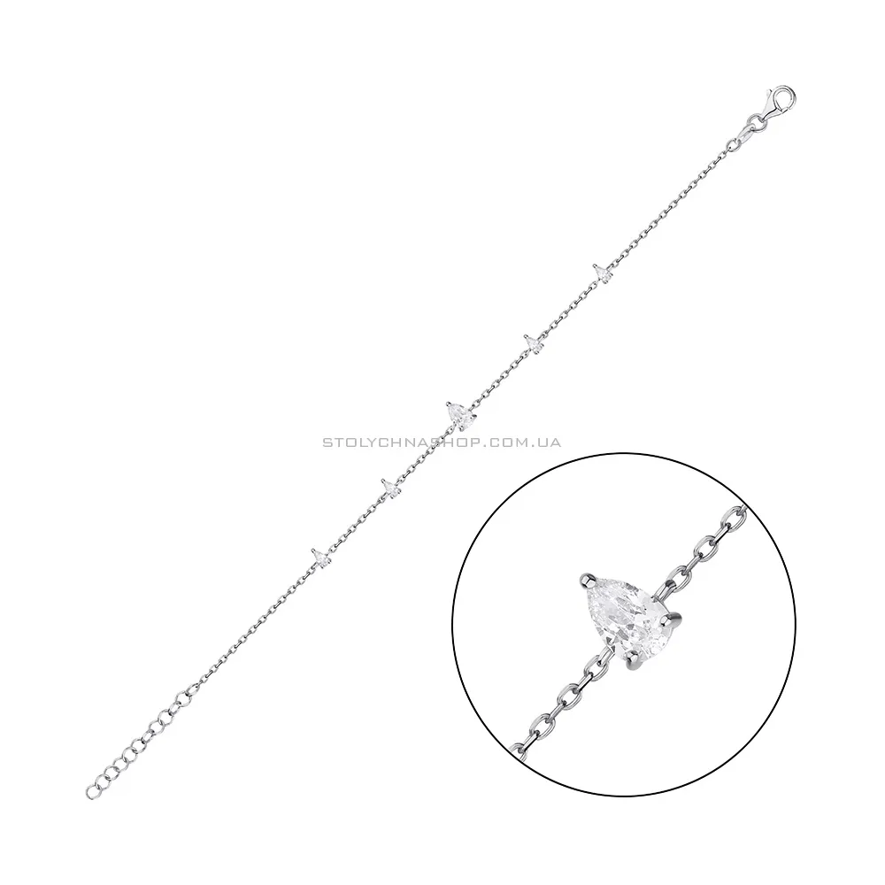 Срібний браслет з фіанітами  (арт. 7509/3883) - цена
