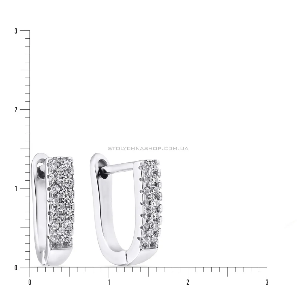 Сережки з фіанітами зі срібла (арт. 7502/2847) - 2 - цена
