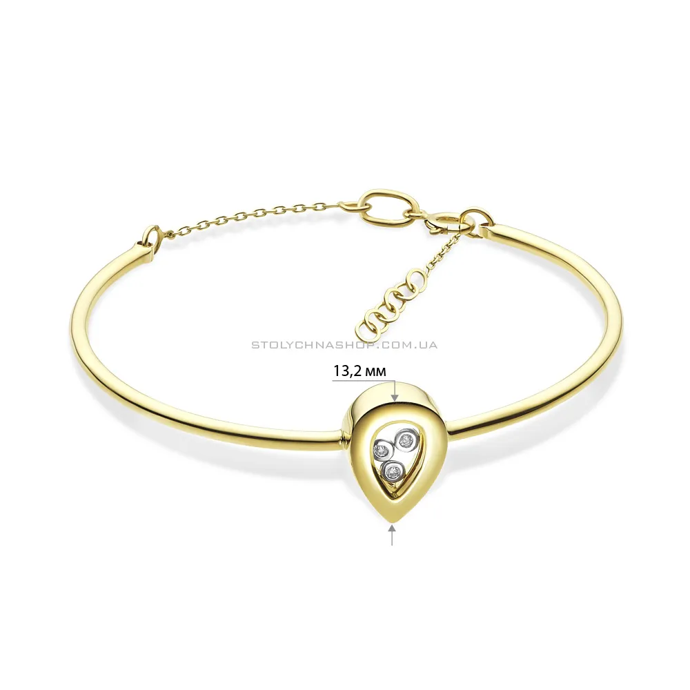 Золотий жіночий браслет "Крапелька" з фіанітами (арт. 323437ж) - 2 - цена