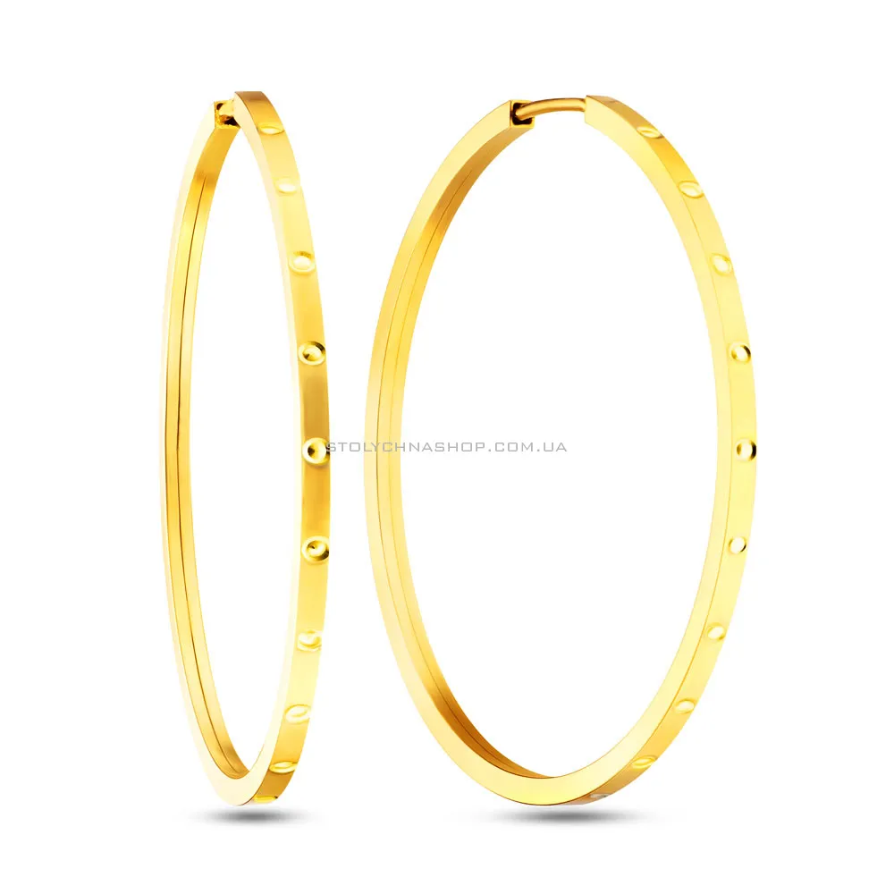 Сережки-кільця з жовтого золота без каміння (арт. 104457/25ж) - цена