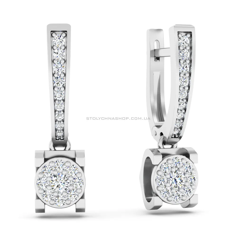 Сережки з білого золота з діамантами (арт. С011300050б) - цена