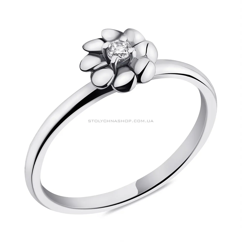 Серебряное кольцо с фианитом (арт. 7501/3931) - цена