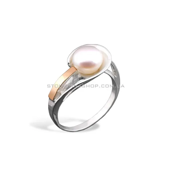 Серебряное кольцо с жемчугом (арт. 7201/109жбК) - цена