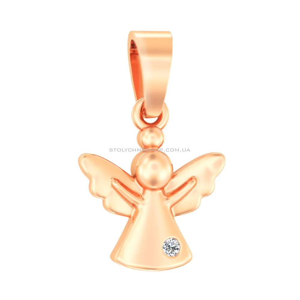Золотая подвеска «Ангел» с бриллиантом (арт. П011075)