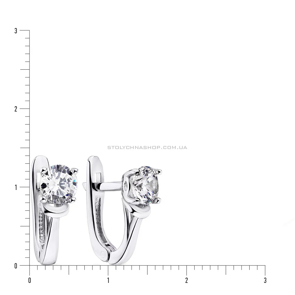 Срібні сережки з фіанітами (арт. 7902/21040) - 2 - цена