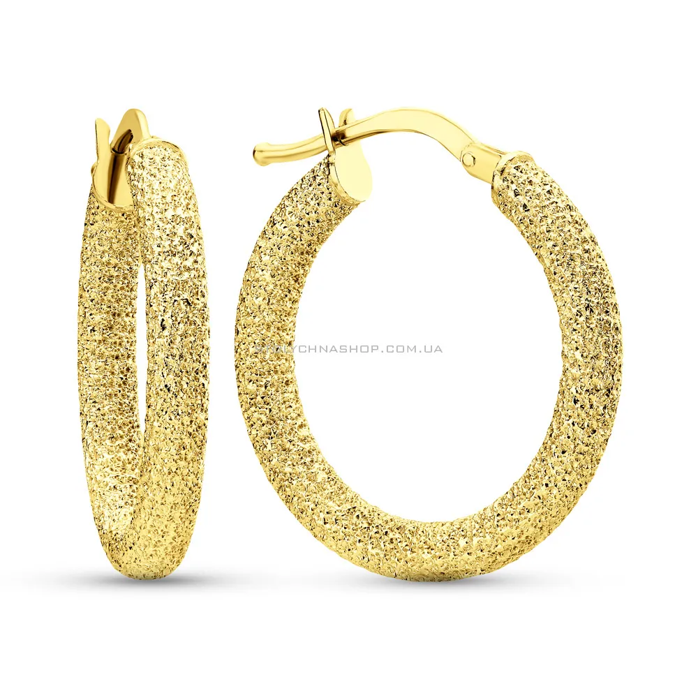 Серьги-кольца из желтого золота (арт. 1091202/20ж) - цена