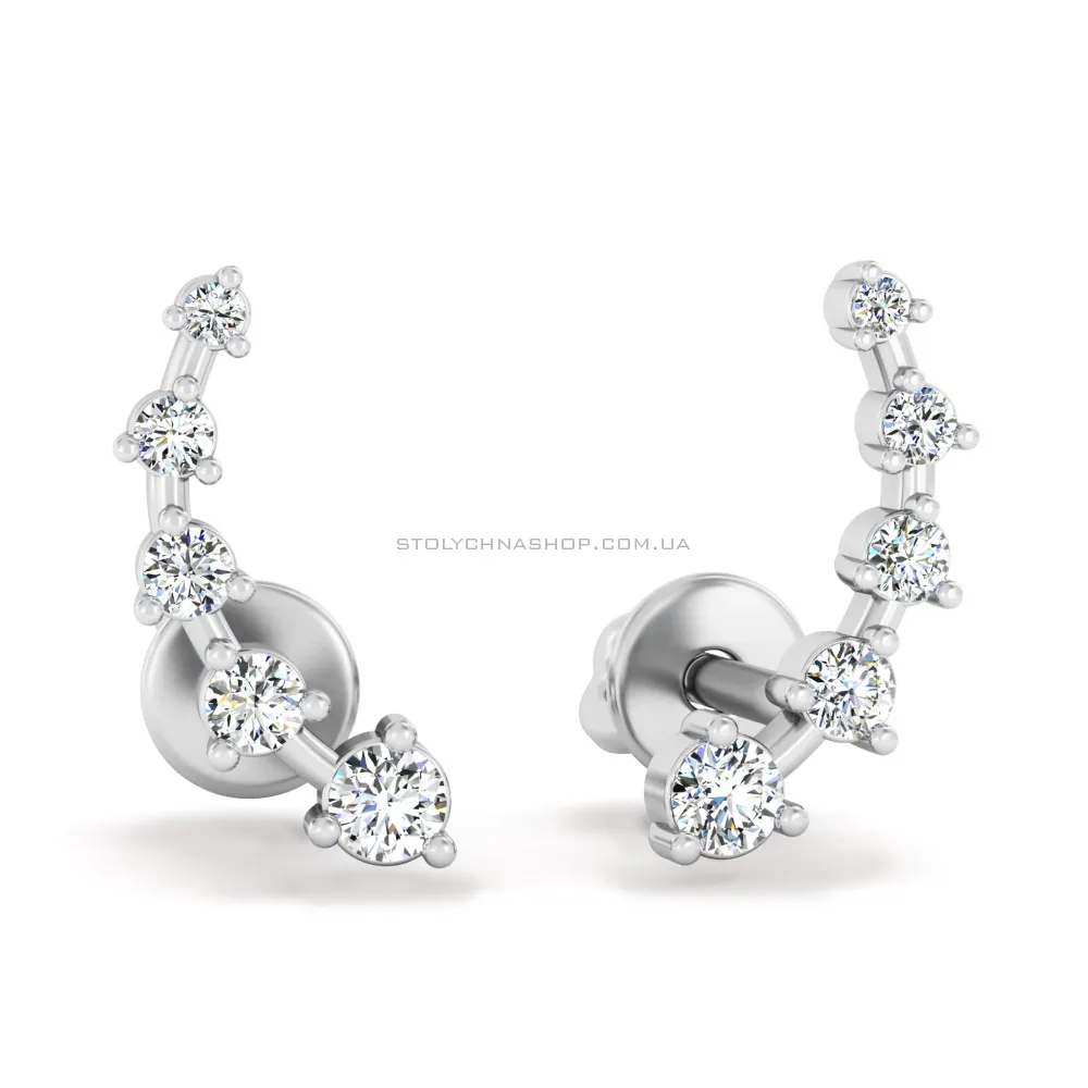 Сережки з білого золота з діамантами (арт. Т011687020б) - цена