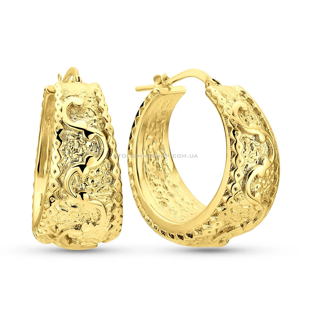 Золоті сережки-кільця Francelli в жовтому кольорі металу (арт. 109778/25ж) - цена