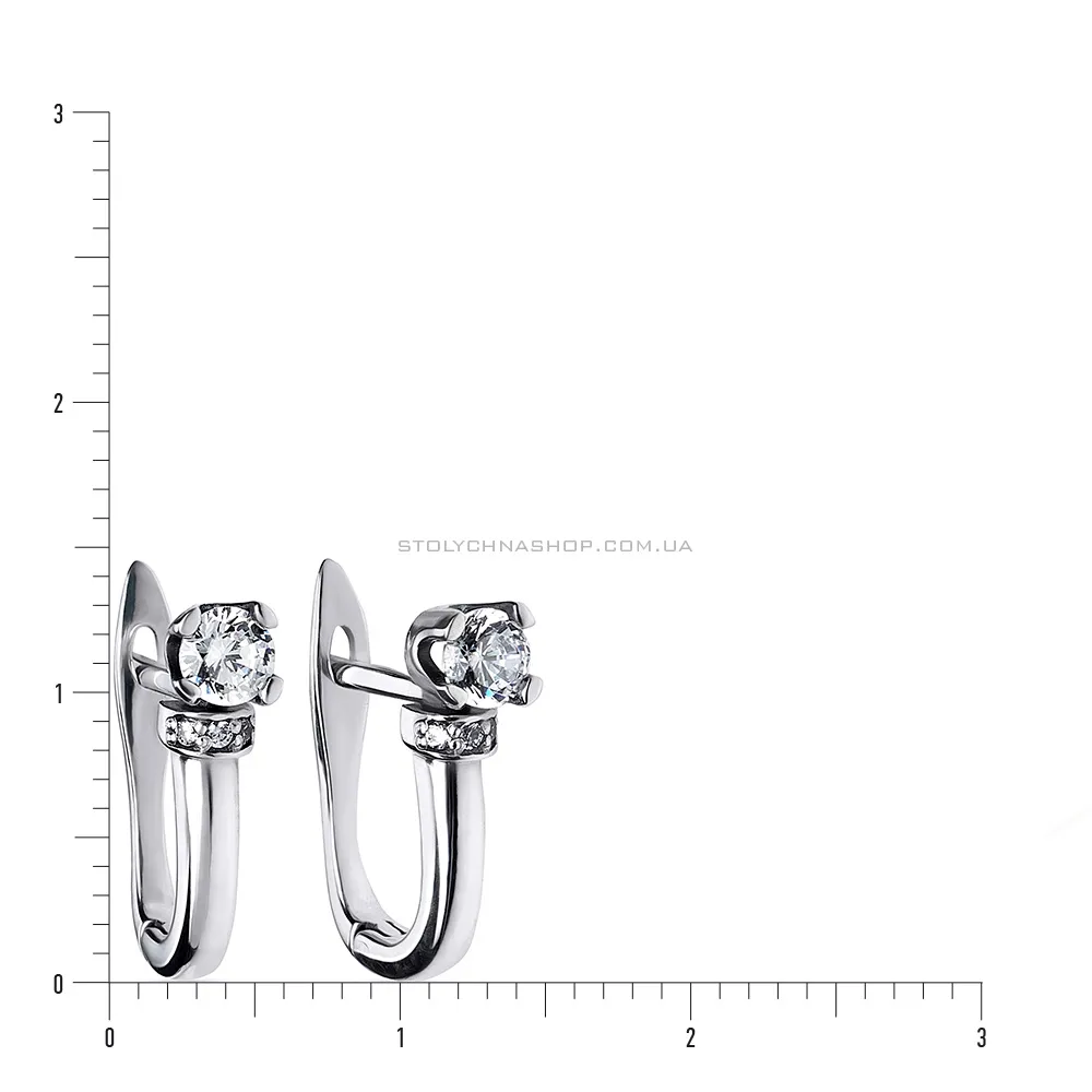 Срібні сережки з фіанітами (арт. 7902/21004) - 2 - цена