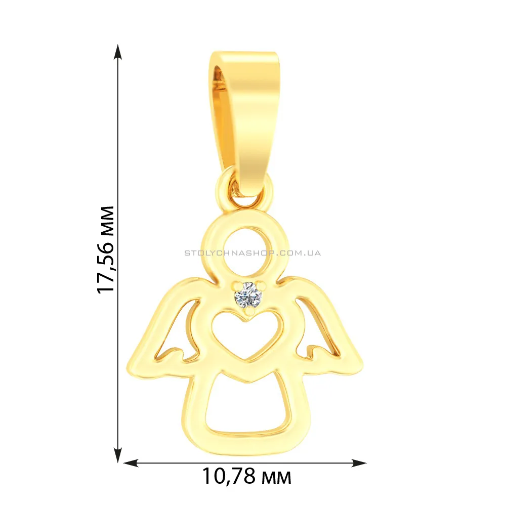 Золота підвіска «Янгол» (арт. 440587ж) - 2 - цена