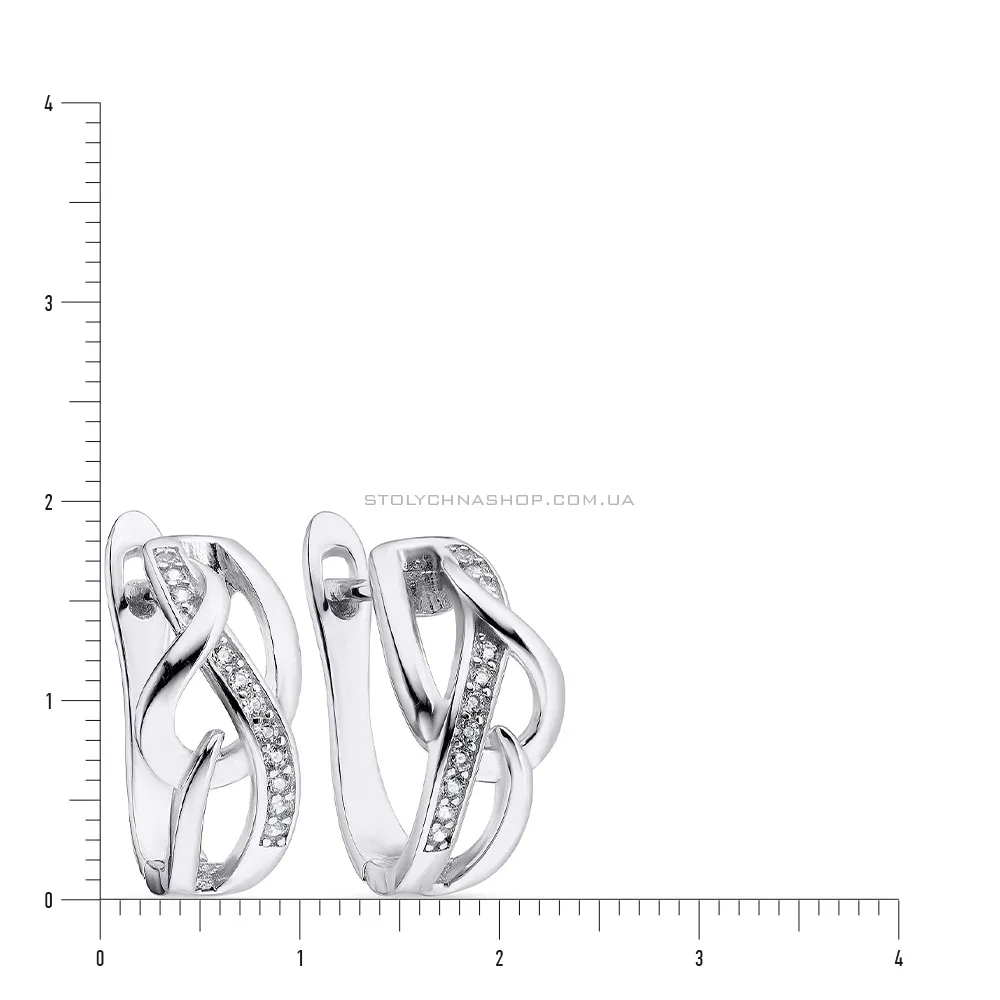 Срібні сережки з фіанітами (арт. 7502/3648) - 2 - цена