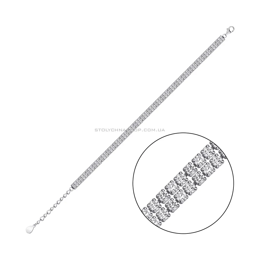 Срібний браслет з фіанітами (арт. 7509/3752) - цена