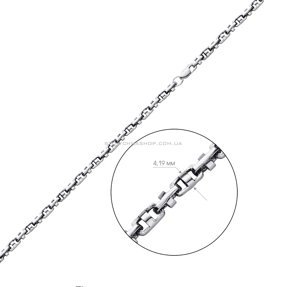 Срібний ланцюжок з декоративним плетінням (арт. 7908/1806-ч) - 2 - цена