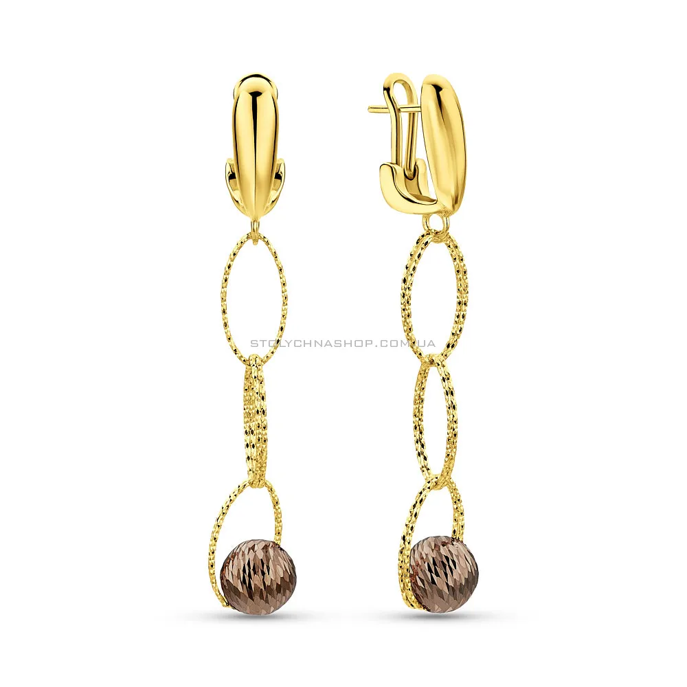 Золотые сережки Francelli с подвеской  (арт. 1091318жкр) - цена