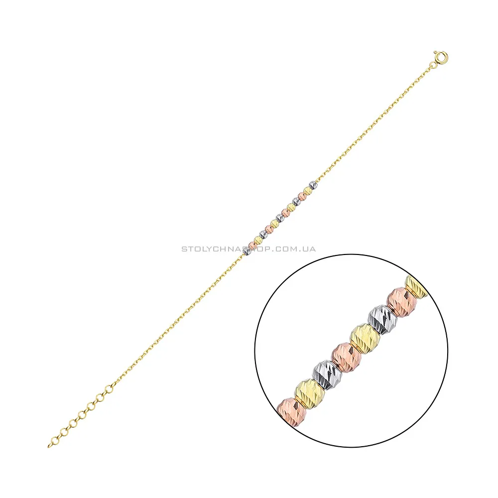 Серебряный браслет с шариками  (арт. 7509/2141жкб) - цена