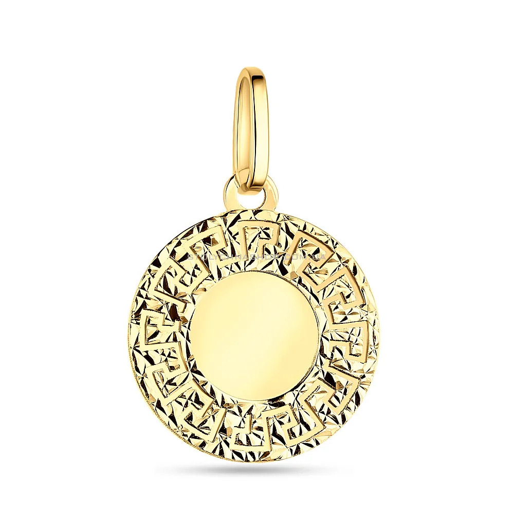 Підвіс з жовтого золота з алмазною гранню (арт. 424448ж) - цена
