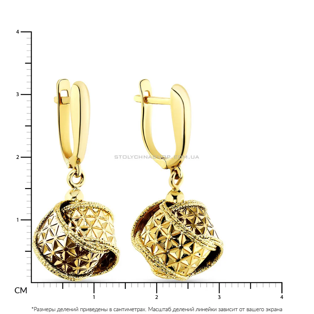 Сережки-підвіски Francelli з жовтого золота (арт. 108033ж) - 3 - цена