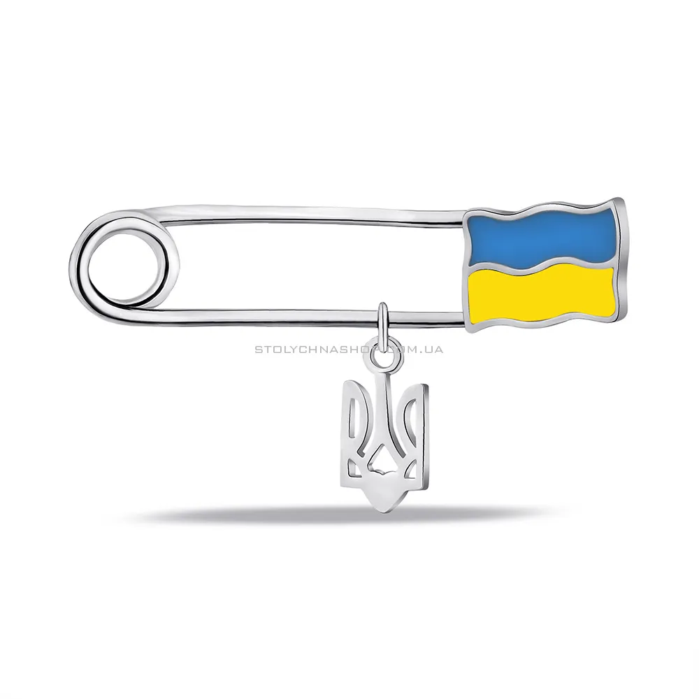 Срібна шпилька "Прапор України" (арт. 7511/Бр2/055) - цена