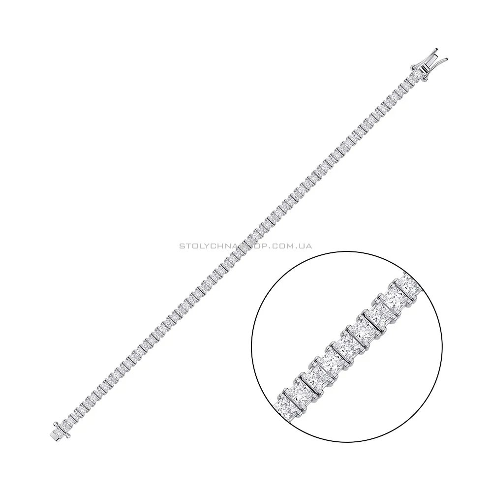 Тенісний браслет зі срібла з фіанітами (арт. 7509/3840) - цена