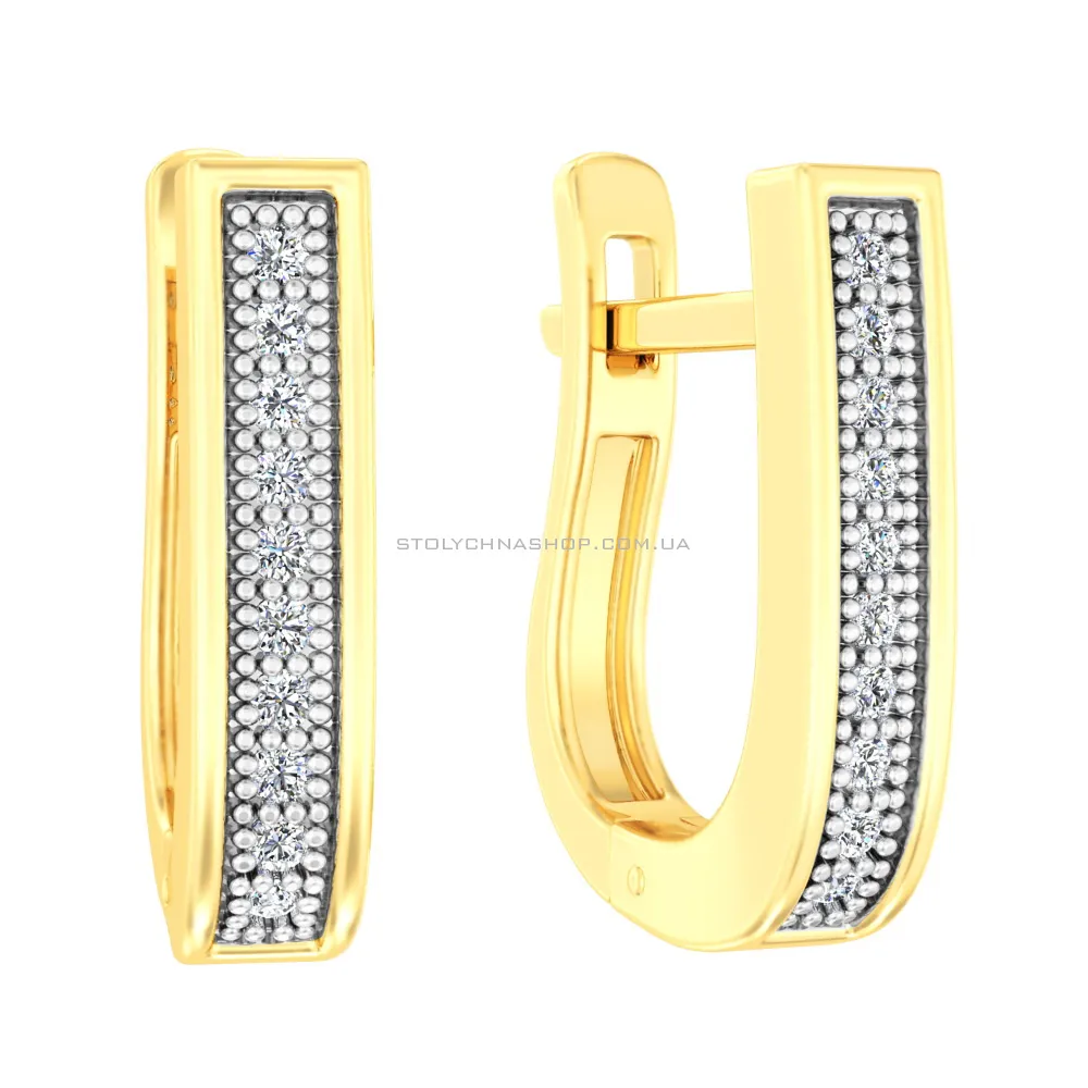Золоті сережки з фіанітами (арт. 110339ж) - цена