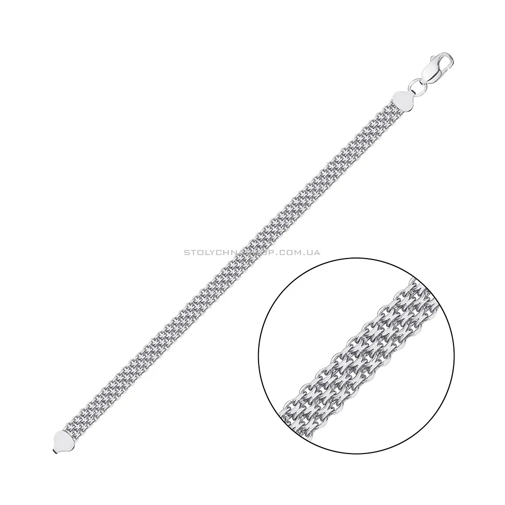 Широкий срібний браслет  (арт. 7509/4-0342.40.2) - цена