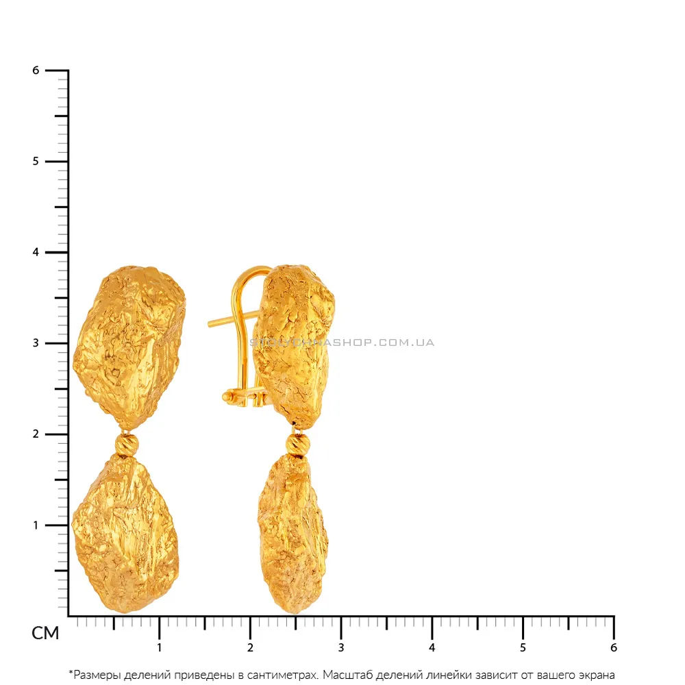 Золоті сережки-підвіски Meteora (арт. 107414ж) - 3 - цена
