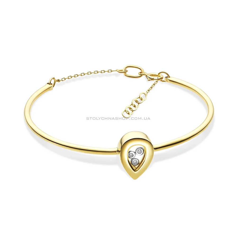Золотий жіночий браслет "Крапелька" з фіанітами (арт. 323437ж) - цена