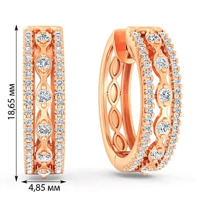 Золотые кольца-серьги с бриллиантами (арт. С011638060)