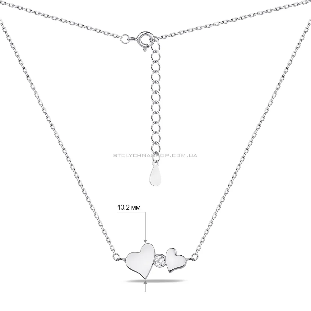 Серебряное колье Сердце (арт. 7507/2046) - 3 - цена
